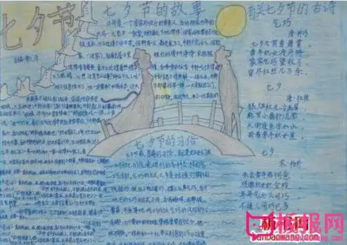 2017浪漫七夕情人节手抄报大全,七七乞巧节