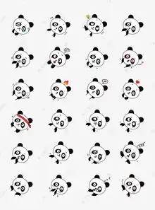q版可爱卡通歪头小动物表情包小熊猫素材图片免费下载千库网