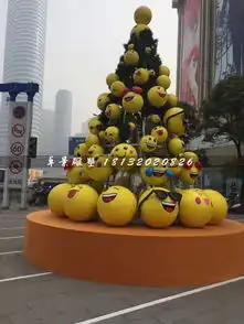 玻璃钢立体qq表情商场景观雕塑-黄页88网