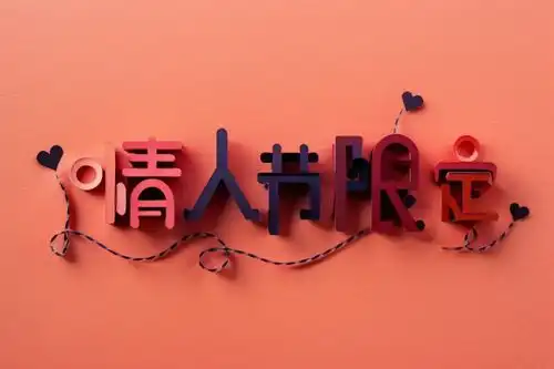 情人节节气礼物艺术字模型背景图片字体