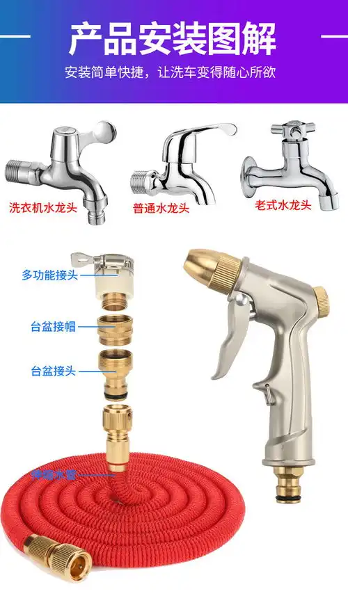 家用高压洗车水枪神器刷车水枪头自来水水管软管浇花工具喷头套装