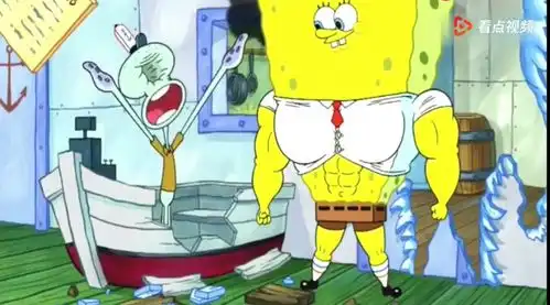 动漫真好看海绵宝宝健身成肌肉男,充满了力量