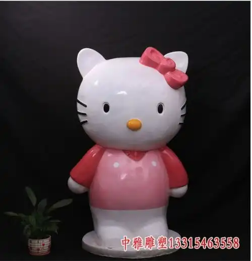 卡通猫玻璃钢雕塑朝阳玻璃钢卡通猫雕塑厂家中雅雕塑
