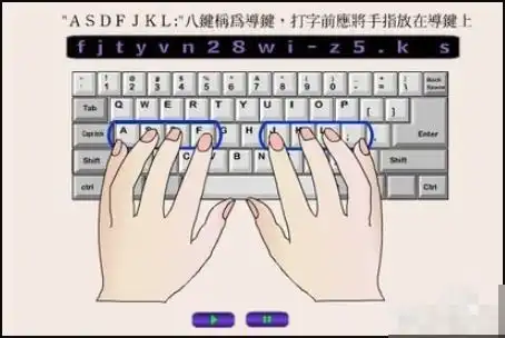 五笔打字正确手法键盘