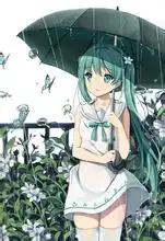 求动漫女生下雨撑伞绝望图