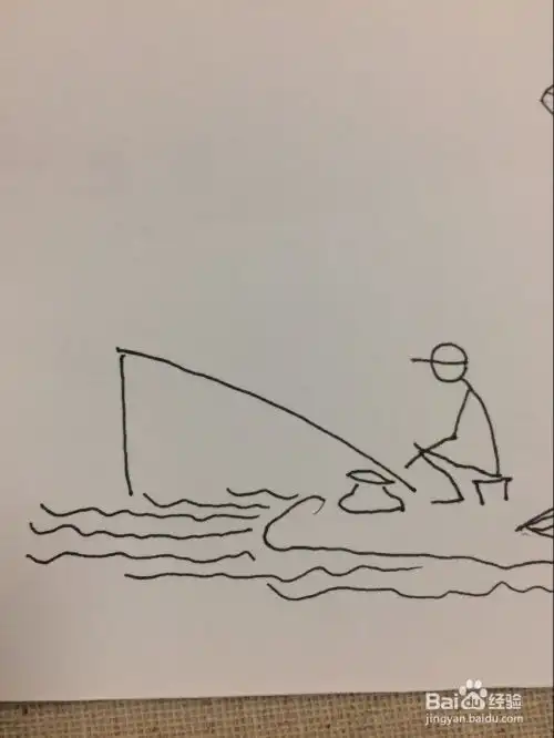 怎样画简笔垂钓风景画