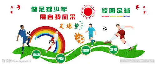 校园风足球运动文化墙图片