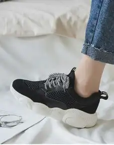2019春季新款可爱小熊厚底老爹鞋网面小白鞋休闲运动鞋女港味女鞋