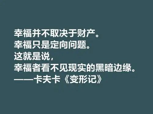 被卡夫卡征服小说变形记高深莫测,深究后魅力无穷,膜拜了