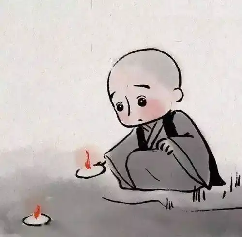 以小和尚为主题的禅画可爱呆萌的幼小禅心