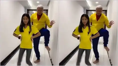 林瑞阳父女小黄人组合出道,女儿的大长腿实力抢镜,林大哥表情是亮点