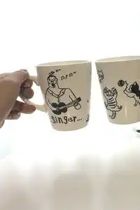 我是猫行走的表情包,创意手绘课马克杯相框可选婕妮花咖啡...