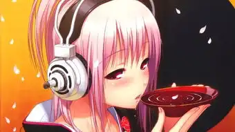 萌妹子耳机娘动漫中的可爱耳机女孩