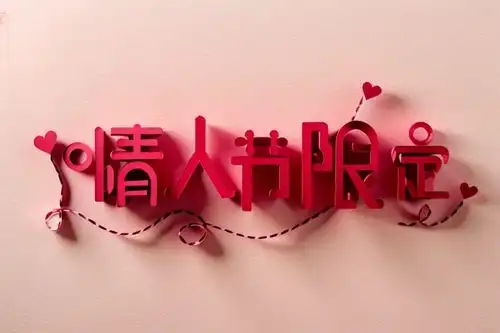情人节节气礼物艺术字模型背景图片字体